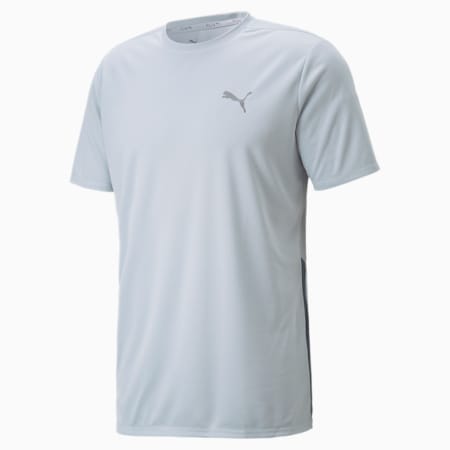 Favourite Short Sleeve Men's Running Tee, Platinum Gray-Evening Sky, small-DFA