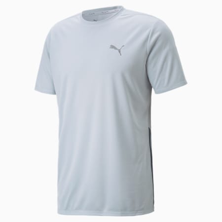 Męski T-shirt do biegania z krótkim rękawem Favourite, Platinum Gray-Evening Sky, small