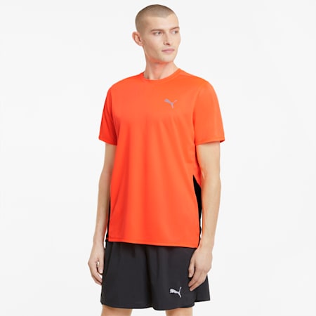 Favourite Short Sleeve Men's Running Tee, Lava Blast-Puma Black, small