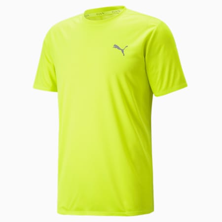 Favourite Short Sleeve Men's Running Tee, Lime Squeeze, small-DFA