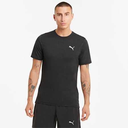 T-shirt de running chiné à manches courtes Favourite pour homme, Puma Black Heather, small