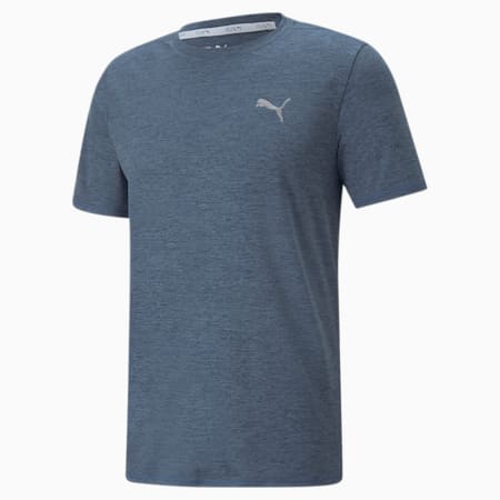 Favourite Heather Short Sleeve Men's Running Tee, Evening Sky-Heather, small-THA