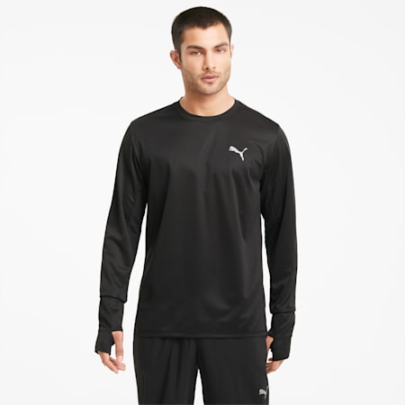 Favourite Long Sleeve Men's Running Tee, Puma Black, small-DFA