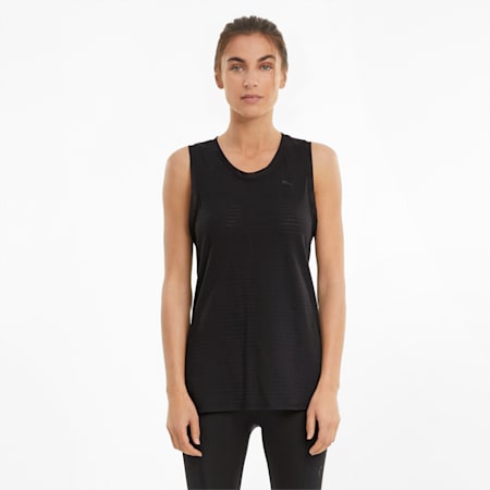 Studio Burnout Women's Training Tank Top, Puma Black-burn out print, small-THA