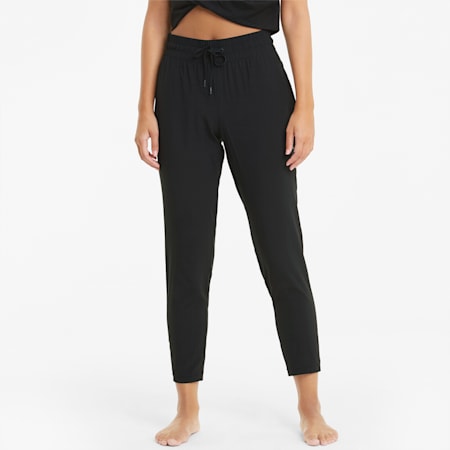 Studio Woven Tapered Women's Training Pants, Puma Black, small-PHL