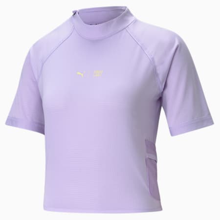 PUMA x FIRST MILE Women's Mock Neck Training Tee, Light Lavender, small-SEA