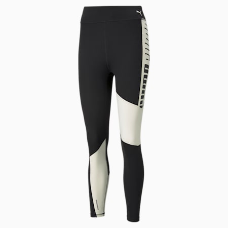 Favourite Logo High Waist 7/8 Women's Training Leggings, Puma Black-Eggnog, small-SEA