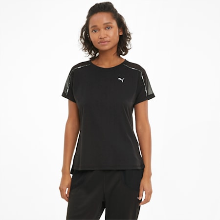 Logo Boyfriend Women's Training Tee, Puma Black, small-THA