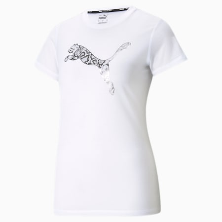 Performance Branded Short Sleeve Women's Training Tee, Puma White, small-SEA