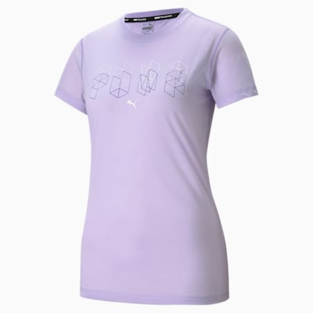 Performance Branded Short Sleeve Women's Training  T-shirt, Light Lavender, small-IND