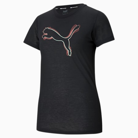 Performance Branded Short Sleeve Women's Training  T-shirt, Puma Black, small-IND