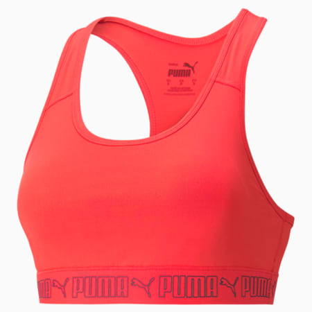 Mid Elastic Padded Women's Training Bra, Sunblaze, small-SEA
