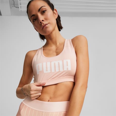 חזיית ספורט 4Keeps תמיכה בינונית, Rose Dust-PUMA White, small-DFA