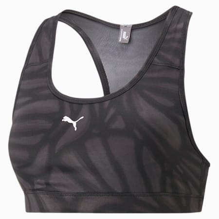 Mid 4Keeps Graphic  Training Bra, PUMA Black-Monarch AOP, small-DFA