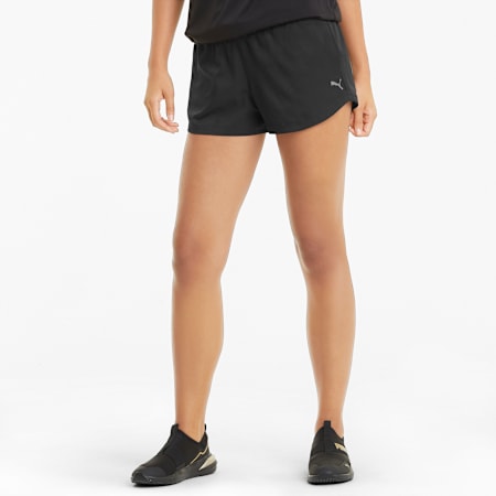 Performance 3" Damen Gewebte Trainingsshorts, Puma Black, small