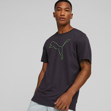 Performance Cat Men's Training Tee | PUMA Black-Fizzy Lime | PUMA Shop All  Puma | PUMA