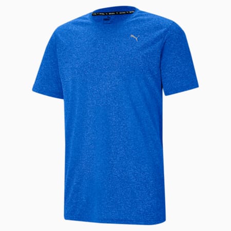 Performance Heather Men's Training Tee, Ultra Blue Heather, small-AUS