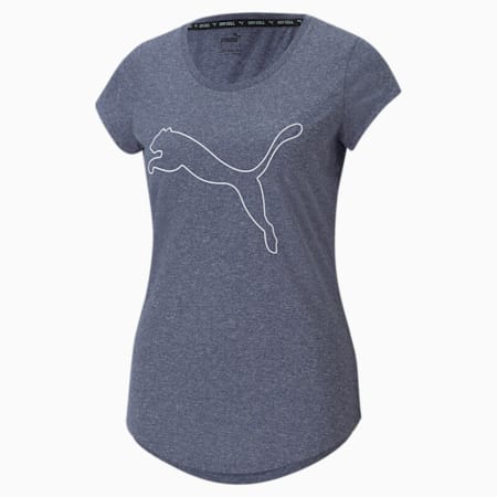 Performance Heather Cat Training Tee Women, Peacoat Heather, small-THA