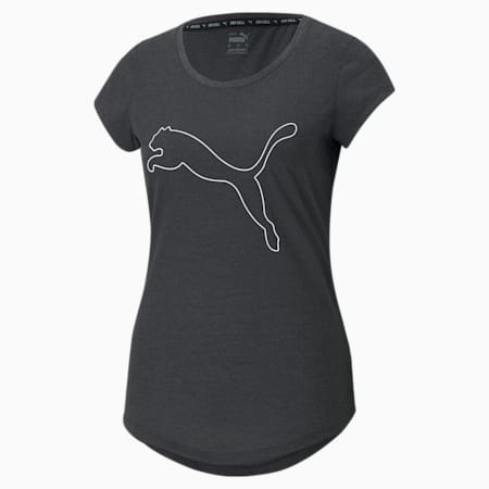 T-shirt da allenamento Performance Heather Cat donna, Dark Gray Heather, small