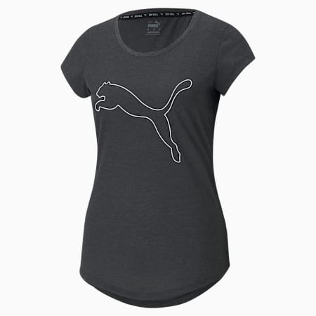 Performance Heather Cat Women's Training Tee, Dark Gray Heather, small-SEA