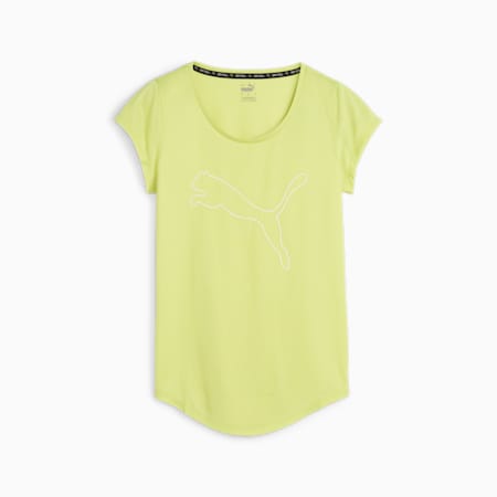 Performance Heather Cat Training Tee Women, Lime Pow Heather, small