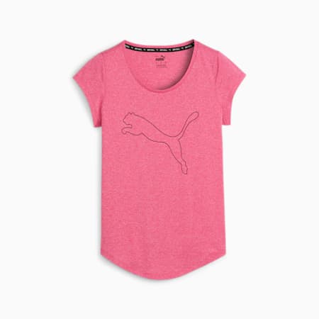 T-shirt de sport chiné Performance Cat Femme, Garnet Rose Heather, small