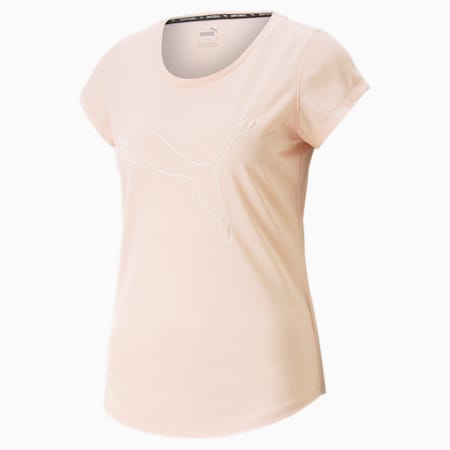 Performance Heather Cat Women's Training Tee, Rose Dust Heather, small-THA