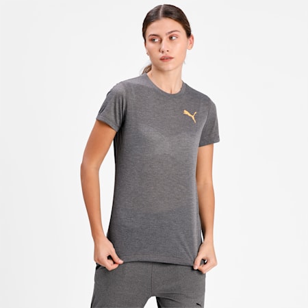 Graphic Short Sleeve Women's Training  T-shirt, Charcoal Heather, small-IND
