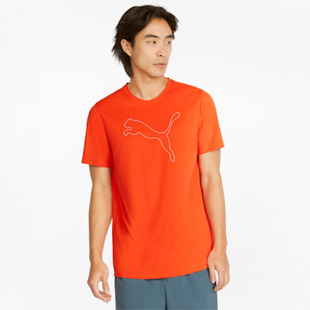 Performance Cat Men's Training T-shirt, Cherry Tomato, small-IND
