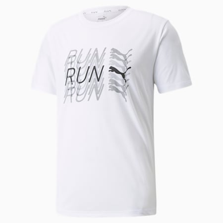 Logo Short Sleeve Men's Running Tee, Puma White, small-SEA