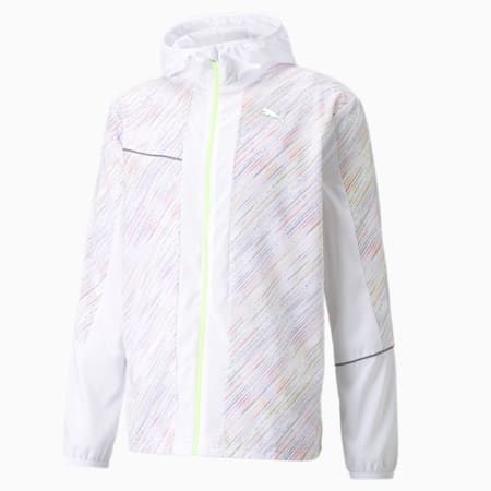 RUN Graphic Hooded Men's Running Jacket, Puma White, small-IND