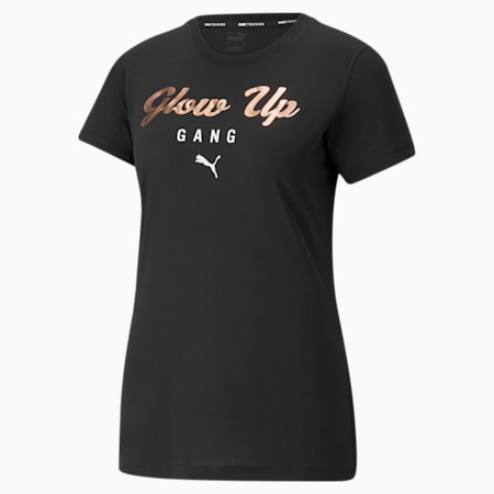 Performance Slogan Short Sleeve Women's Training Tee, Puma Black-Q4, small-SEA