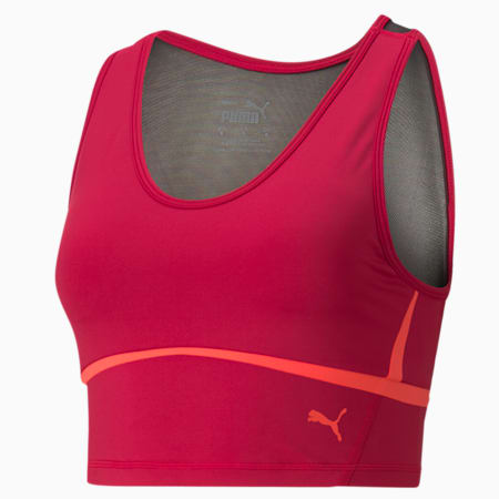 Camiseta de entrenamiento ajustada y sin mangas para mujer EVERSCULPT, Persian Red, small
