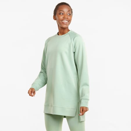 EXHALE Oversized Coverup Relaxed Fit Women's T-Shirt, Frosty Green, small-IND