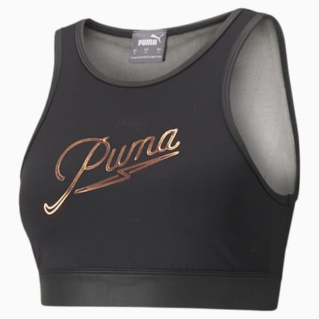 Moto Women's Training Bra Top, Puma Black-Motto Puma, small-PHL