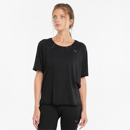 Studio Tri Blend Relaxed Fit Women's T-Shirt, Puma Black, small-IND