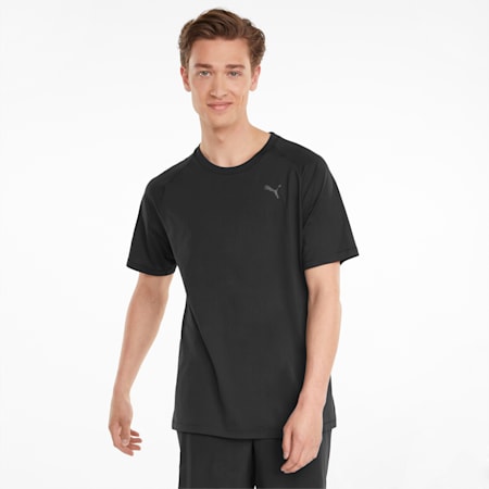 Studio Yogini Short Sleeve Men's Training Tee, Puma Black, small-SEA