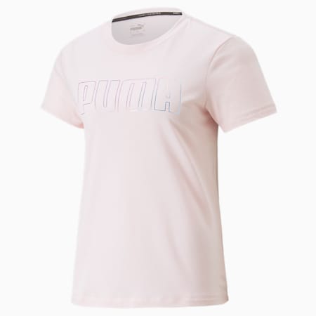 Stardust Crystalline Short Sleeve Women's Training Tee, Chalk Pink, small-SEA