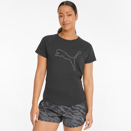 5K Logo Short Sleeve Women's Running Tee, Puma Black, small-PHL