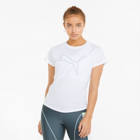 5K Logo Short Sleeve Women's Running Tee, Puma White, small-AUS