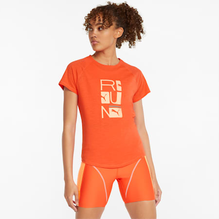 5K Logo Short Sleeve Women's Running Tee, Firelight, small-SEA