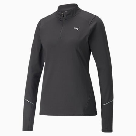 5K Knit Half-Zip Women's Running Top, Puma Black, small-AUS