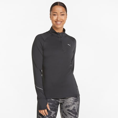 5K Knit Half-Zip Women's Running Top, Puma Black, small-AUS