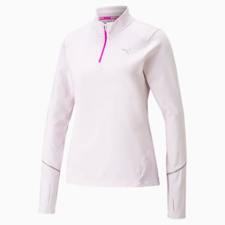 5K Knit Half-Zip Women's Running Top, Lavender Fog, small-PHL