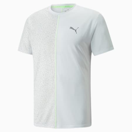 Camiseta de running gráfica de manga corta para hombre, Puma White, small