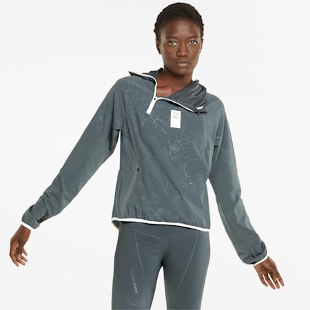 PUMA x FIRST MILE Woven Women's Running Jacket, Dark Slate, small-AUS