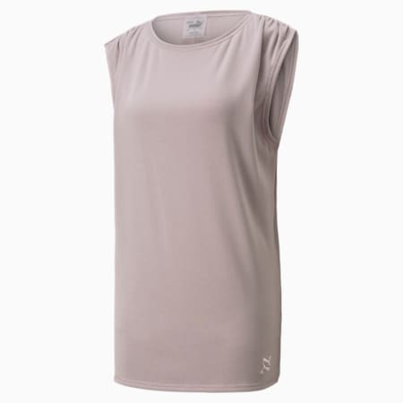 Exhale Relaxed Damen Trainings-T-Shirt, Quail, small
