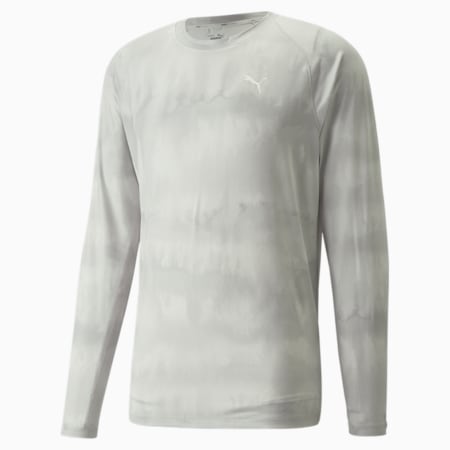 Studio Graphic Long Sleeve Men's Training Shirt, Nimbus Cloud-AOP, small