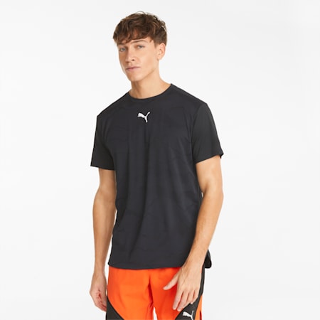 Vent Short Sleeve Men's Training Tee, Puma Black-Jacquard, small-PHL