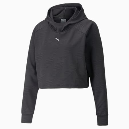 Flawless Pullover Women's Training Hoodie, Puma Black, small-PHL